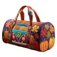 thumbnail image 1 of Retro Bus Embroidered Canvas Travel Bag, Large Capacity Quilted Duffel handbags for Unisex Gym, Sports, and Short-Term Travel, 1 of 5