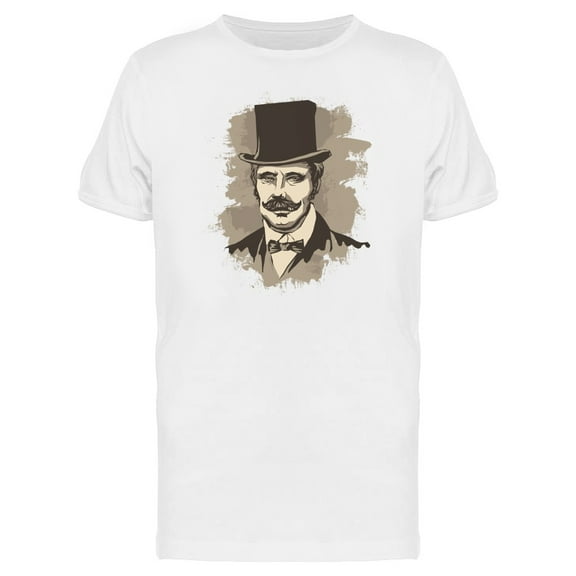 Retro Businessman With Stache Tee Men's -Image by Shutterstock