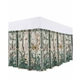 thumbnail image 1 of Retro Butterfly Bed Skirt Queen Size, Green Spring Floral Botanical Wrap Around Bed Skirting with Adjustable Elastic Strap, Dust Ruffle Pleated Bedskirts 16 Inch Drop for Bedroom Queen Beds, 1 of 9