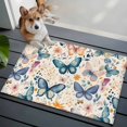 thumbnail image 1 of Retro Butterfly Front Door Rugs 2x3 ft Watercolor Flower Leave Linen Texture Small Rug for Entryway Non Slip Washable Bathroom Door Mat Absorbent Floor Mat for Indoor Entrance, 1 of 9