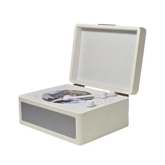 Retro CD Player with Built-in Speaker Portable Bluetooth Home Audio with AUX I/O, 2000mAh