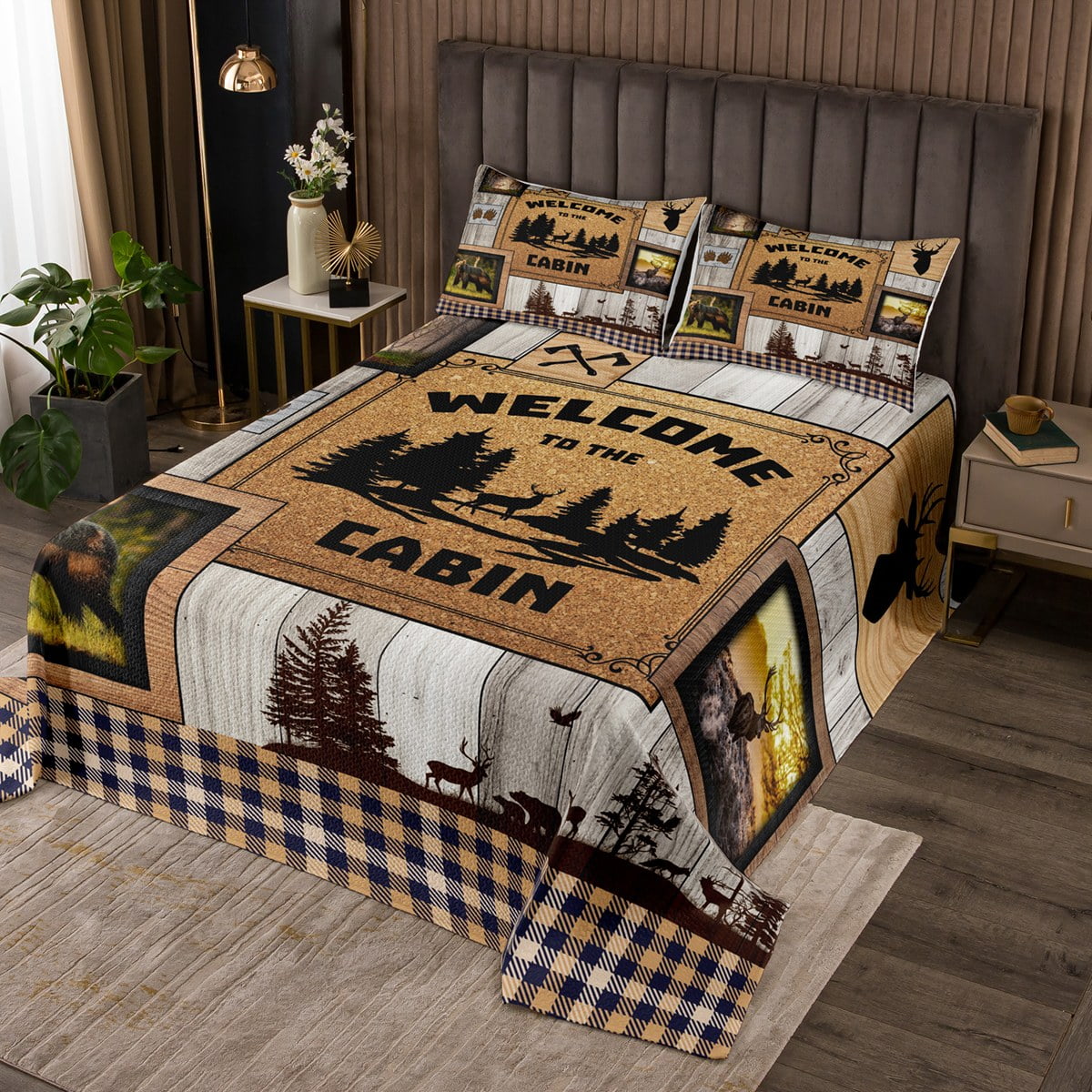 Bear factory & Deer Bedspread Set