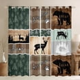 thumbnail image 1 of Retro Cabin Curtains & Drapes, Pine Tree Buffalo Curtains Bear Deer Elk 30%-50% Blackout Curtains 42"Wx63"L 2 Panels, Forest Woodland Animals Window Curtains Rustic Lodge Farmhouse Bedroom Decor, 1 of 5