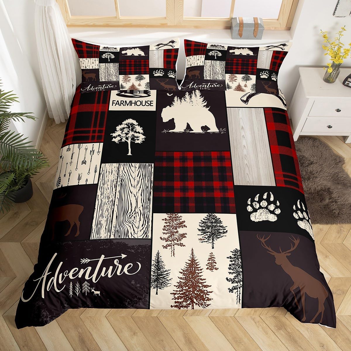 Peaceful Snow Cabin Duvet Cover Set GFTOHD12386