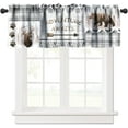 thumbnail image 1 of Retro Cabin Valance Curtains,Rustic Hunting Theme Forest Animals Blackout Window Valance,Grey Plaid Check Farmhouse Print Short Window Treatments for Bedroom Living Room Kitchen,54x18in, 1 of 5