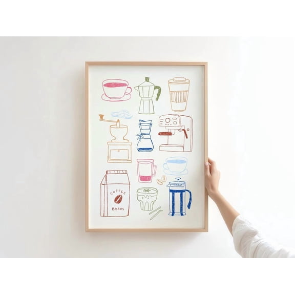 Retro Cafe Coffee Wall Art Print