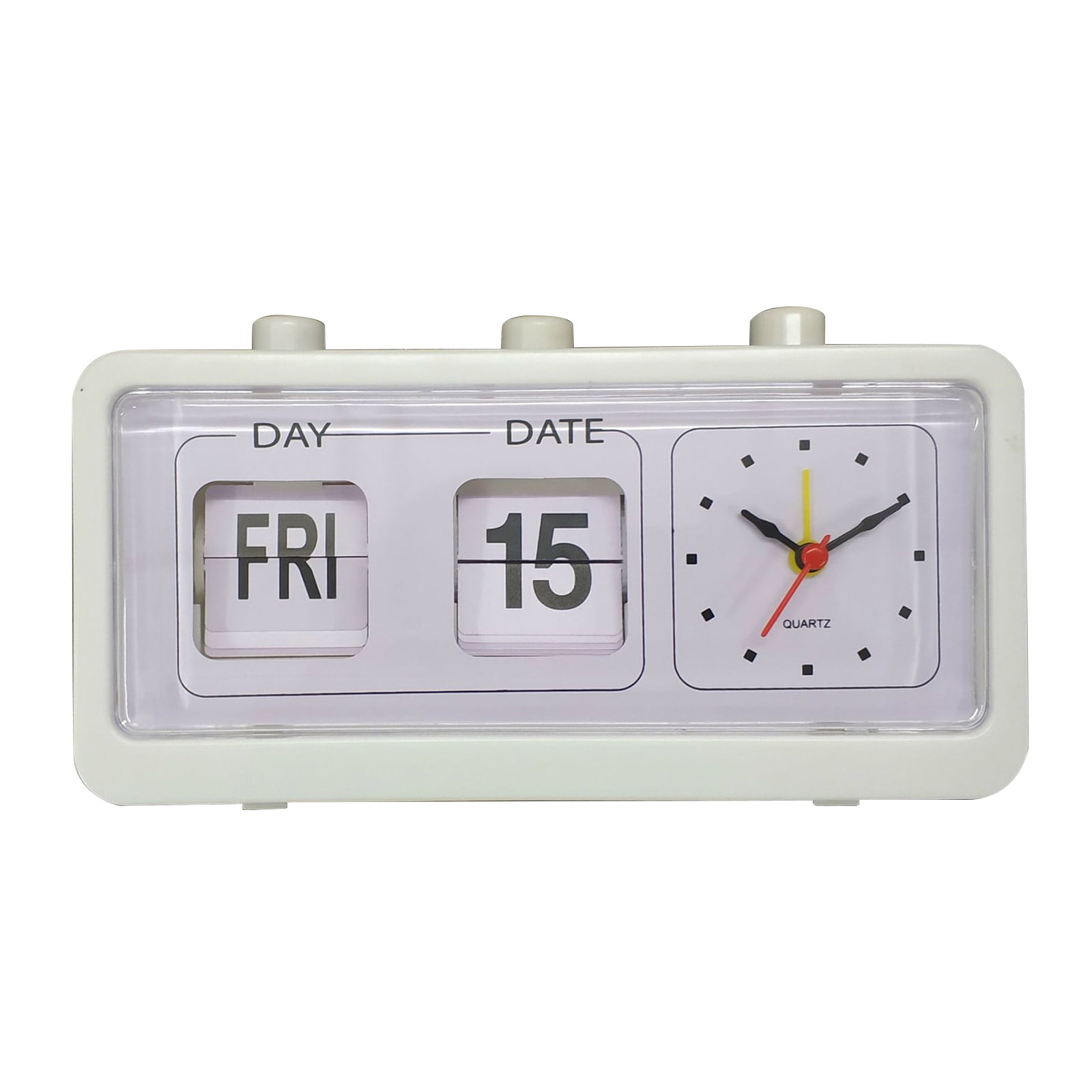 Retro Calendar Flip Clock Bedside Square Clock With 3 Press Button  Household 