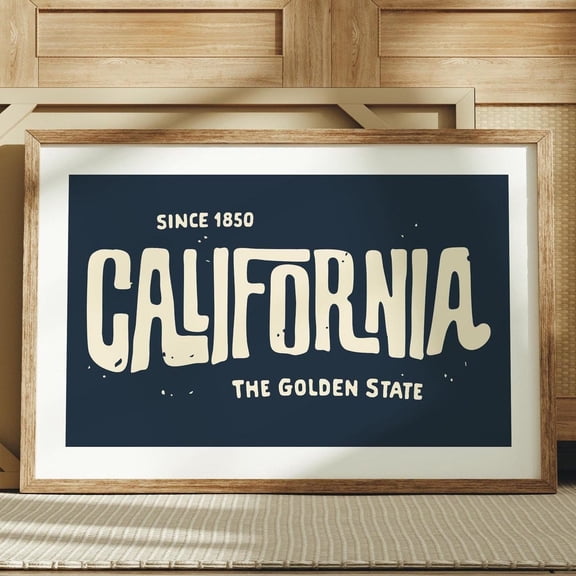 Retro California Art Print Golden State Poster California Wall Decor Retro United States Wall Art Gift For Traveler or Californians