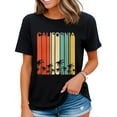 thumbnail image 1 of Retro California Shirt for Women Surf Vintage Beach Cali 80s Venice T-Shirt Black 3X-Large, 1 of 4