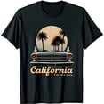 thumbnail image 1 of Retro California Sunset T-Shirt with Classic Car & Trees Design, 1 of 5