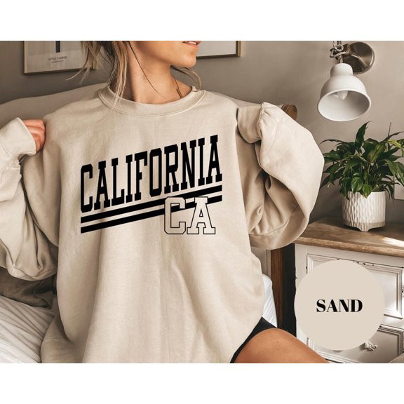 Retro California Sweatshirt: Varsity Letter Cali Crewneck All Size S-5Xl