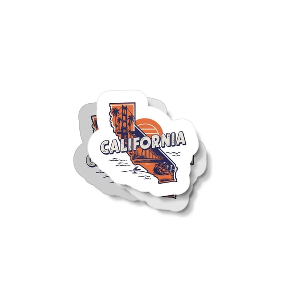 Retro California Waterproof Sticker