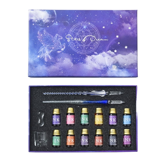 Retro Calligraphy Artist Glass Pens Set for Writing Signatures Decoration Gift