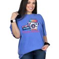 thumbnail image 1 of Retro Camera Cassette Tape Graphic Tee, Vintage Nostalgia T-Shirt, 80s 90s Music Lover Gift, Hipster Fashion Apparel, Cool Graphic Print, Flo Blue Comfort Colors T-Shirt, Medium, 1 of 1