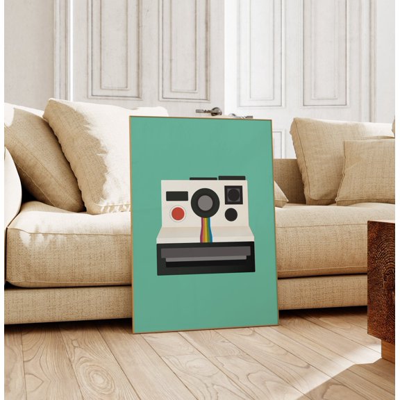 Retro Camera Wall Art Print, Aesthetic Y2K, Mid Century Modern, Indie, Vintage 70S, Modern Living Room And Office Decor