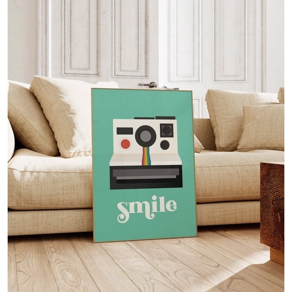 Retro Camera Wall Art Print, Photography, Smile, Mid Century Modern ...
