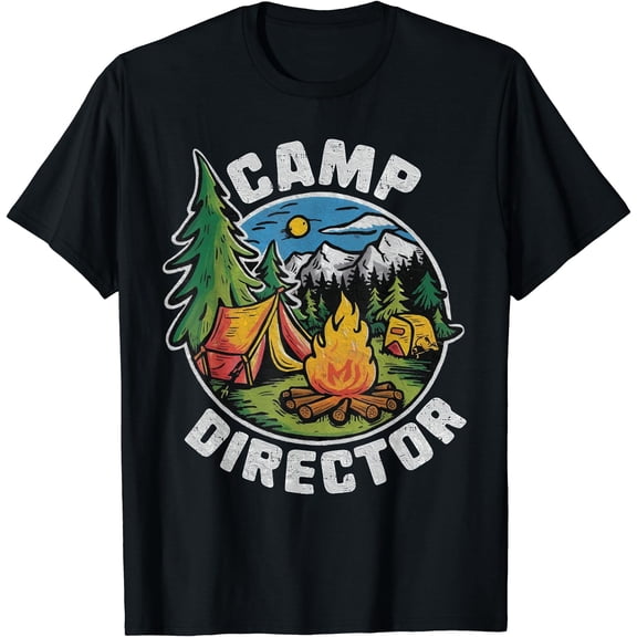 Retro Camp Director Camping Summer Camp Funny Camper Staff T-Shirt