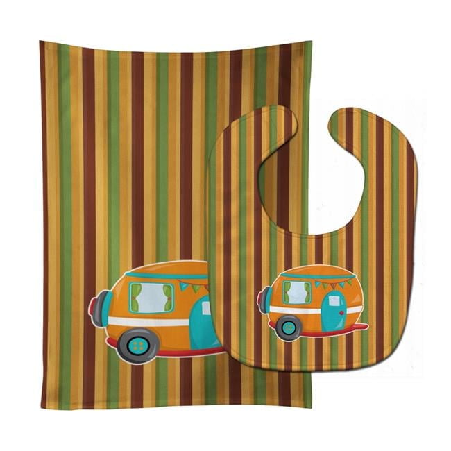 Retro Camper Baby Bib & Burp Cloth