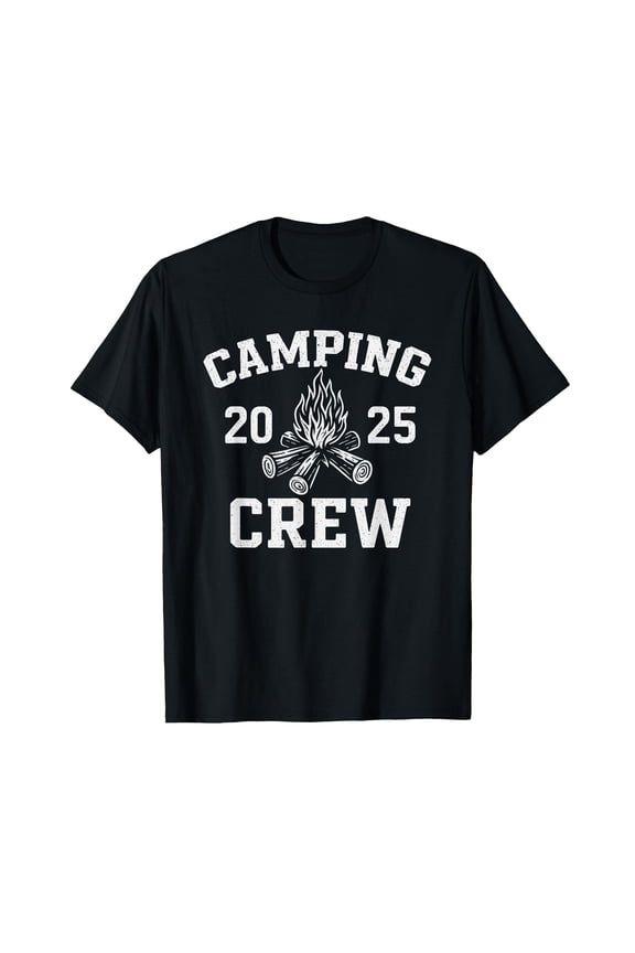 Retro Campfire Design T-Shirt for Family Matching Camping Adventures 2025