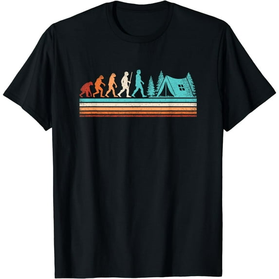 Retro Camping Evolution Nature Camper Hiking Outdoor T-Shirt