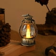 thumbnail image 1 of Retro Camping Lantern, LED Battery Powered Hanging Lamp with Flickering Flame Effect, Rechargeable & Remote Control, Antique Metal Portable Lantern for Table, Patio, Garden, Yard & Pathway, 1 of 6