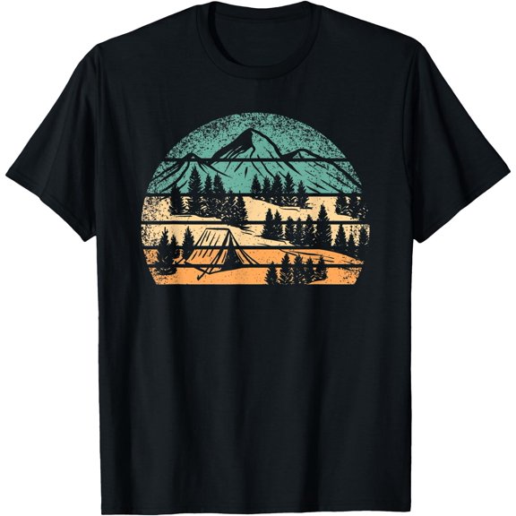 Retro Camping Outdoor Wildlife Nature Mountain Camper Hiking T-Shirt