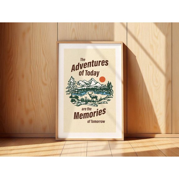 Retro Camping Poster: Outdoors Art Print, Outdoorsy, Friend Camping Wall Art, Camper Wall Decor, Wilderness Artwork, Unframed Paper Poster 8x10in