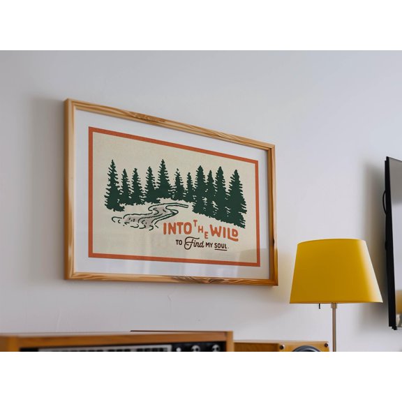 Retro Camping Wilderness Scene Outdoorsy Poster