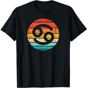 Retro Cancer Zodiac SIgn Womens Astrology June July Birthday T-Shirt men and women can wear, black, white, gifts.