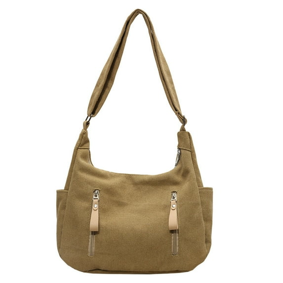 Retro Canvas Underarm Hobo Bag Women Shoulder Crossbody Bag New Commuting Versatile Simple Tote Bag