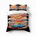 thumbnail image 1 of Retro Car Sunset Clouds Bedding Set 3 Pcs Soft Microfiber Quilt Cover For Bedroom Decor, Comforter Cover With 2 Pillowcase, 1 of 5