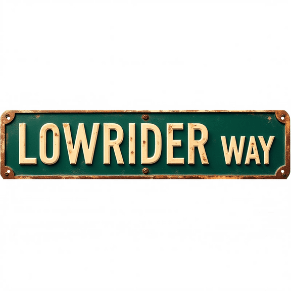 Retro Car Tin Sign 16x4 Inch Lowrider Way Design - Great for Garage, Man Cave, Outdoor Indie Room Decor