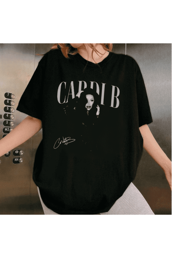 Retro Cardi B Style Rap Music Graphic T-Shirt, Vintage Hip Hop Fan Tee