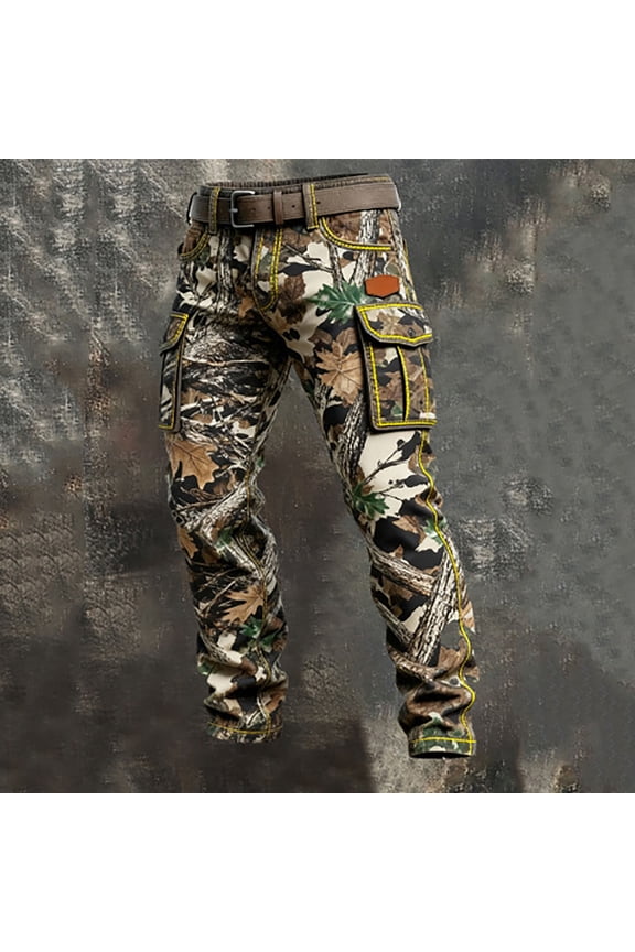 Retro Cargo Pants for Men Durable Outdoor Hiking Adventure Work Pants Streetwear Trousers Grey L