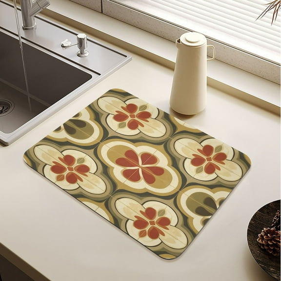 Retro Carpet Drying Mat Diatomaceous Earth Super Absorbent Slip Rubber Sole Heat Resistant 230 Degrees Fahrenheit 23.619.7in