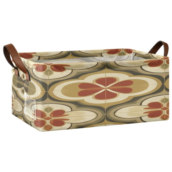 Retro Carpet Storage Basket Soccer Plaid Fabric Hoard Box Oversized Collapsible Closet Organizer with Metal Iron Frame 16.911.47.7in