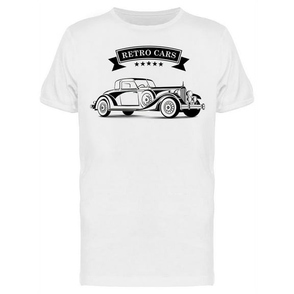 Retro Cars Design T-Shirt Men -Image by Shutterstock, Male Medium