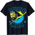 thumbnail image 1 of Retro Cartoon Beard Man T-Shirt Bold 'MBIOG LORI' Graphic Design on Dark Blue Tee, 1 of 5