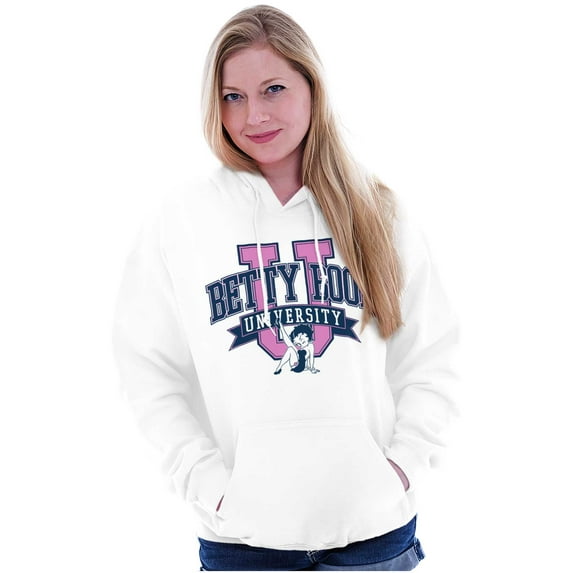 Retro Cartoon Betty Boop University Women Plus Size Hoodie Brisco Brands 2X