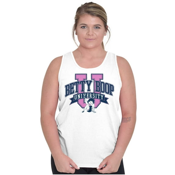Retro Cartoon Betty Boop University Women Plus Size Tank Top Brisco Brands 2X
