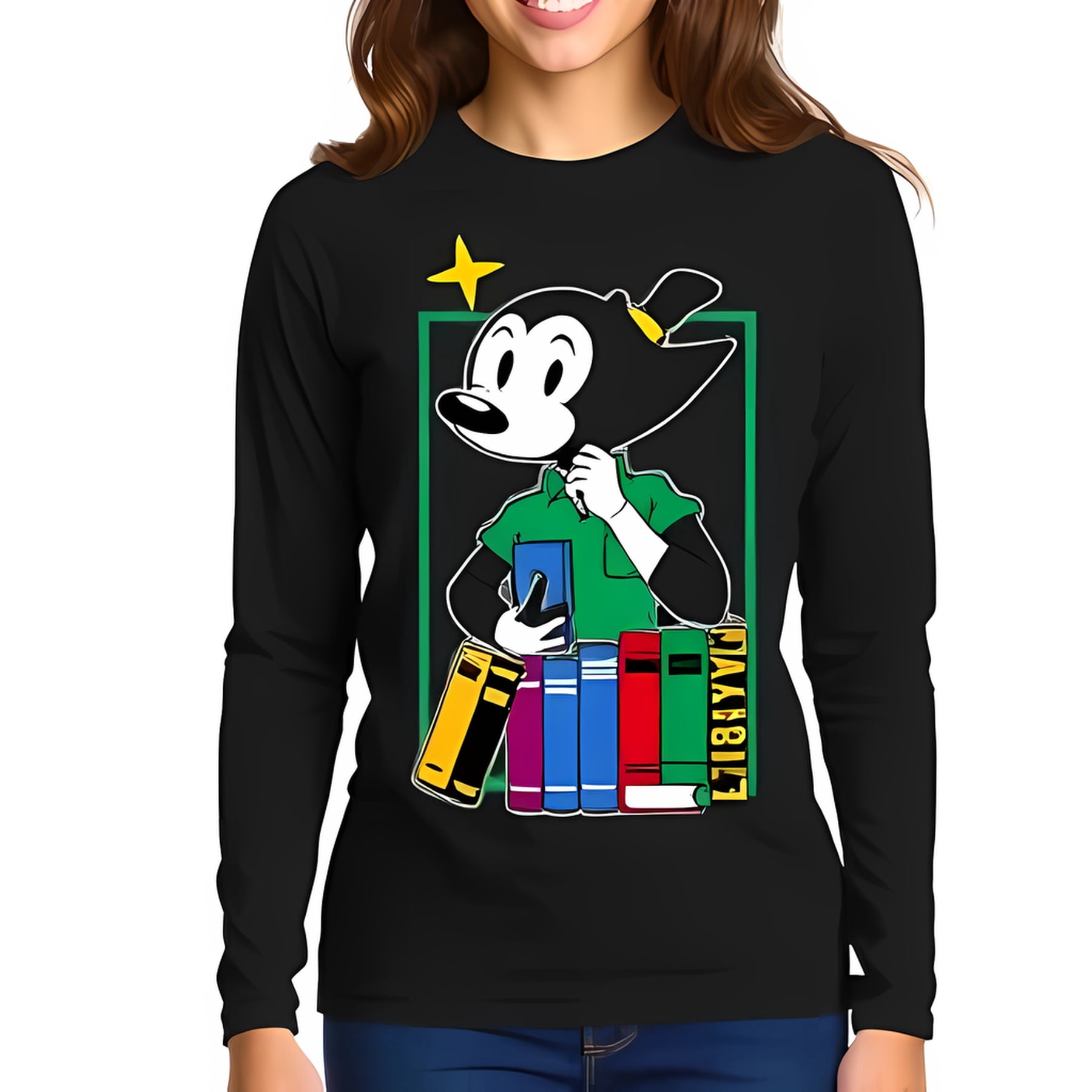 Retro Cute Cartoon Graphic Long T-Shirt main image 1