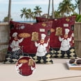 thumbnail image 1 of Retro Cartoon Chef Outdoor Waterproof Throw Pillow Covers Set of 2, 16"x16", Vintage Classic Pizza Food Rustic Red Farmhouse Decorative Pillow Covers Outside Cushion Case for Patio Porch Garden, 1 of 9