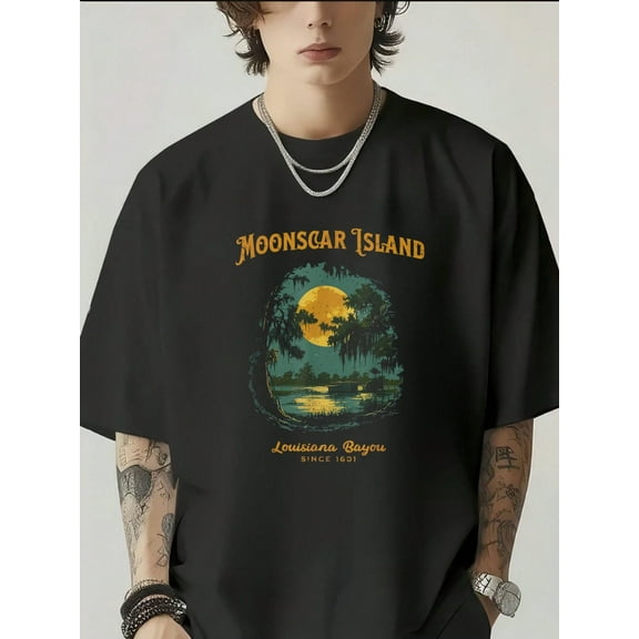 Retro Cartoon Halloween Zombie Island-Shirt Men's-Shirt Graphic Tees Crop Tops Outfits Tops-Shirt