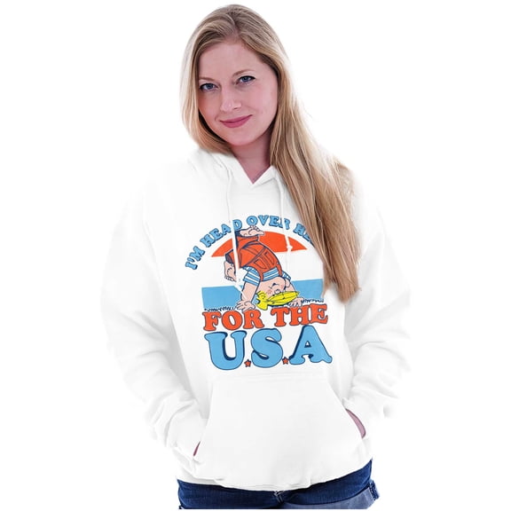 Retro Cartoon Head Over Heels for USA Hoodie Sweatshirt Women Men Brisco Brands S