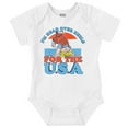 thumbnail image 1 of Retro Cartoon Head Over Heels for USA Romper Boys or Girls Infant Baby Brisco Brands 12M, 1 of 7