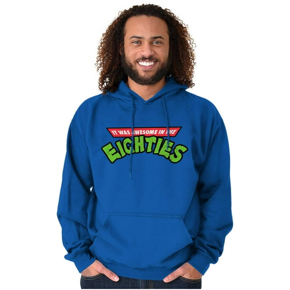 Retro Cartoon Logo Awesome Eighties Unisex Plus Fleece Graphic Hoodie Brisco Brands 3X