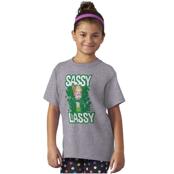 Retro Cartoon St Paddys Sassy Lassy Girls Kids T Shirt Tees Teen Brisco Brands M