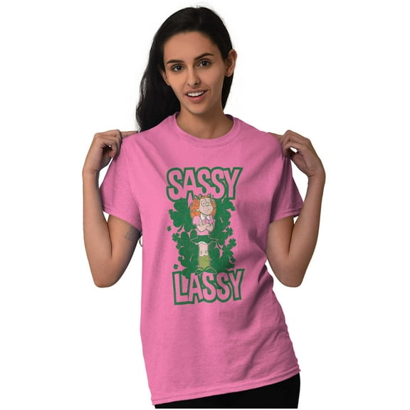Retro Cartoon St Paddys Sassy Lassy Women Plus Size Graphic Tee Tees Brisco Brands 4X