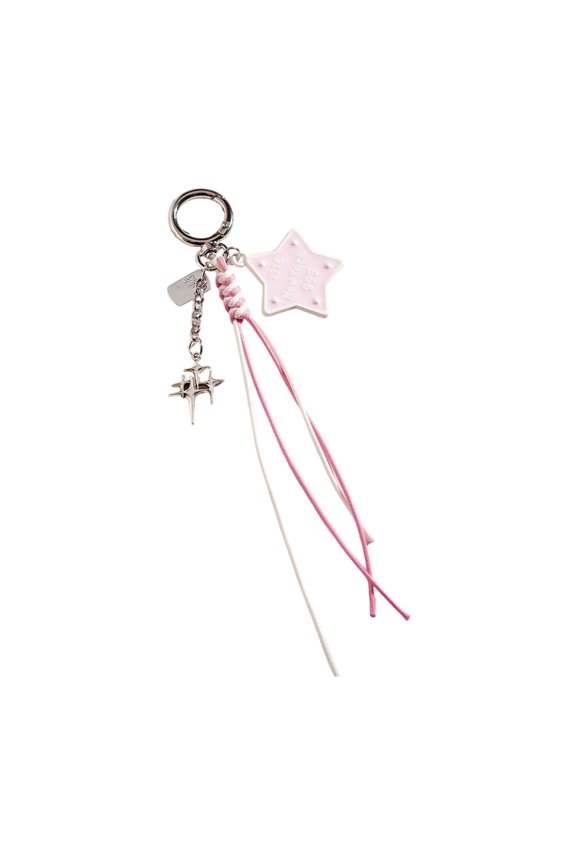 Retro Cartoon Star Heart Keychain Unique Star Heart Resin Design Sturdy Decorative Ornament For Home Decors
