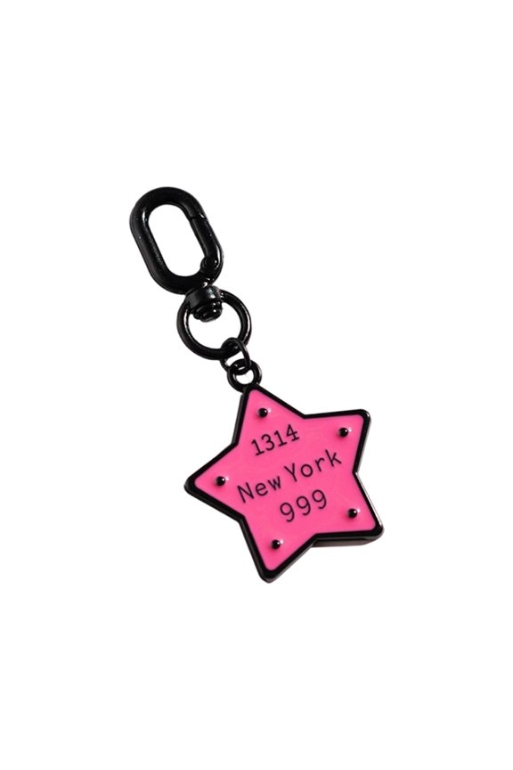 Retro Cartoon Star Heart Keychain Unique Star Heart Resin Design Sturdy Decorative Ornament For Home Decors